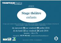 Stage théâtre enfants. Du 22 au 26 août 2016 à Pau. Pyrenees-Atlantiques.  14H00